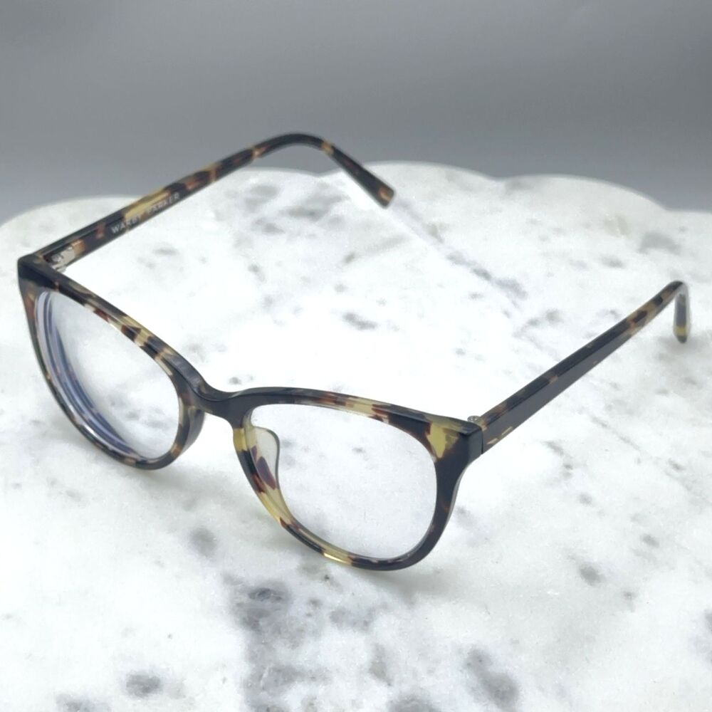 Warby Parker SHEA M LBF Burnt Lemon Cat Eye Tortoise Glasses Frame Onl 51-18-140 - Picture 3 of 9